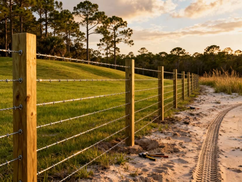 Horse Rail Fencing Installation