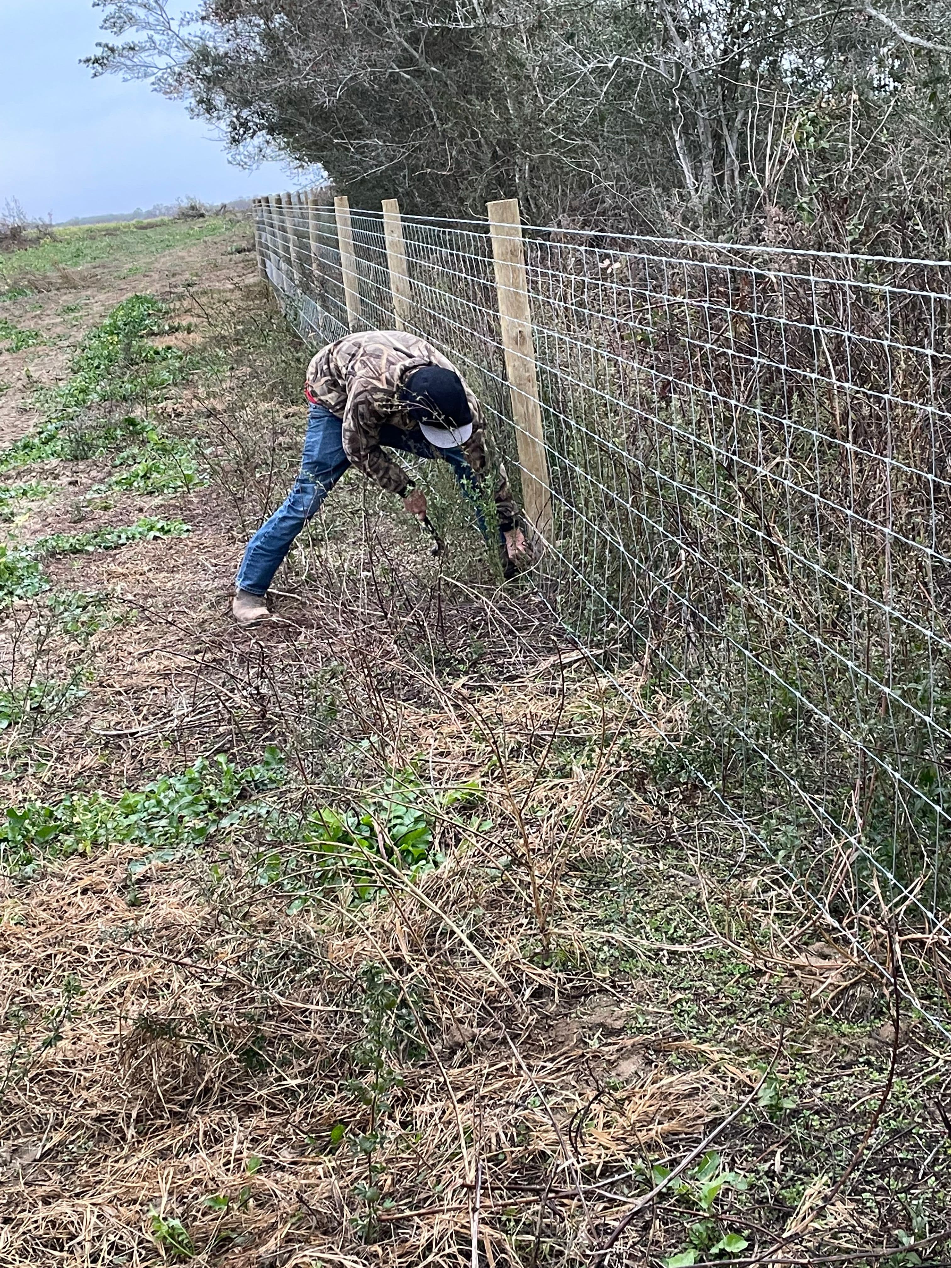 Skilled Fence Installer building a field fence