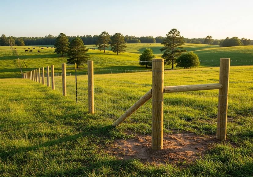 How to Build a Field Fence with Barbed Wire Top for Cattle